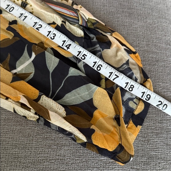 Blånk London Floral Stripe Tiered Shirt Dress Tunic Boho 3/4 Sleeve 2X Earthy - Picture 11 of 16